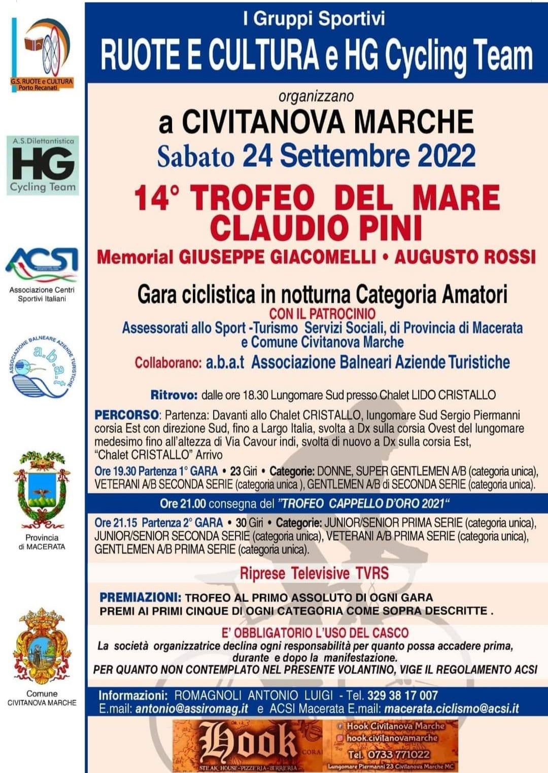 L’HG Cycling Team co-organizza con l’Asd Ruote e Cultura il Trofeo del Mare-Claudio Pini del 24 settembre a Civitanova Marche 4