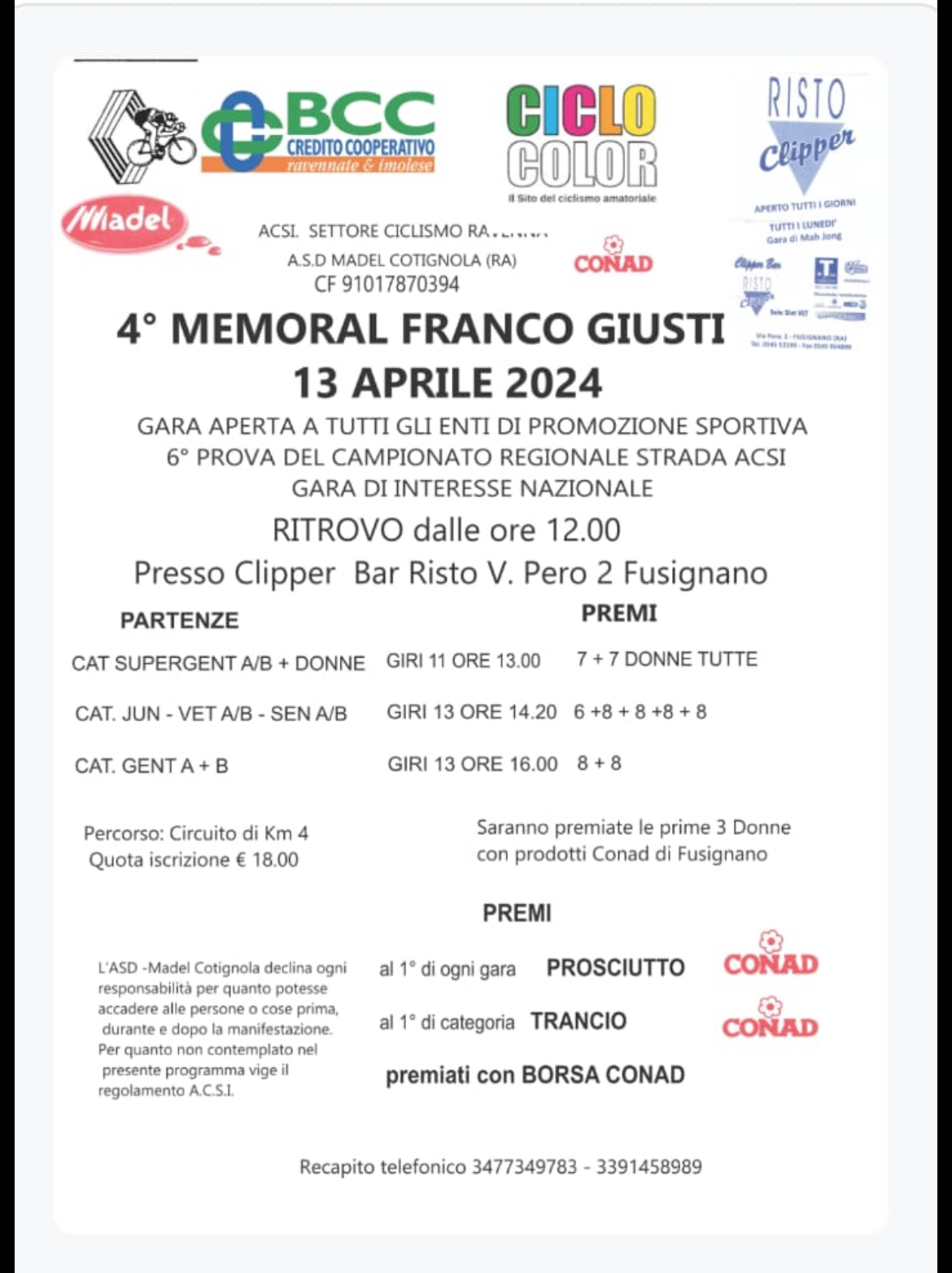 4° Memorial Franco Giusti 1